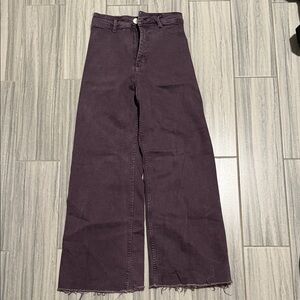 Zara Purple Wide-Leg Jeans